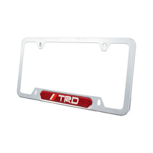 Load image into Gallery viewer, Brand New Universal 2PCS TRD Silver Metal License Plate Frame