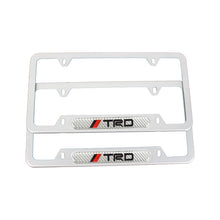 Load image into Gallery viewer, Brand New Universal 2PCS TRD Silver Metal License Plate Frame