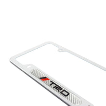 Load image into Gallery viewer, Brand New Universal 2PCS TRD Silver Metal License Plate Frame