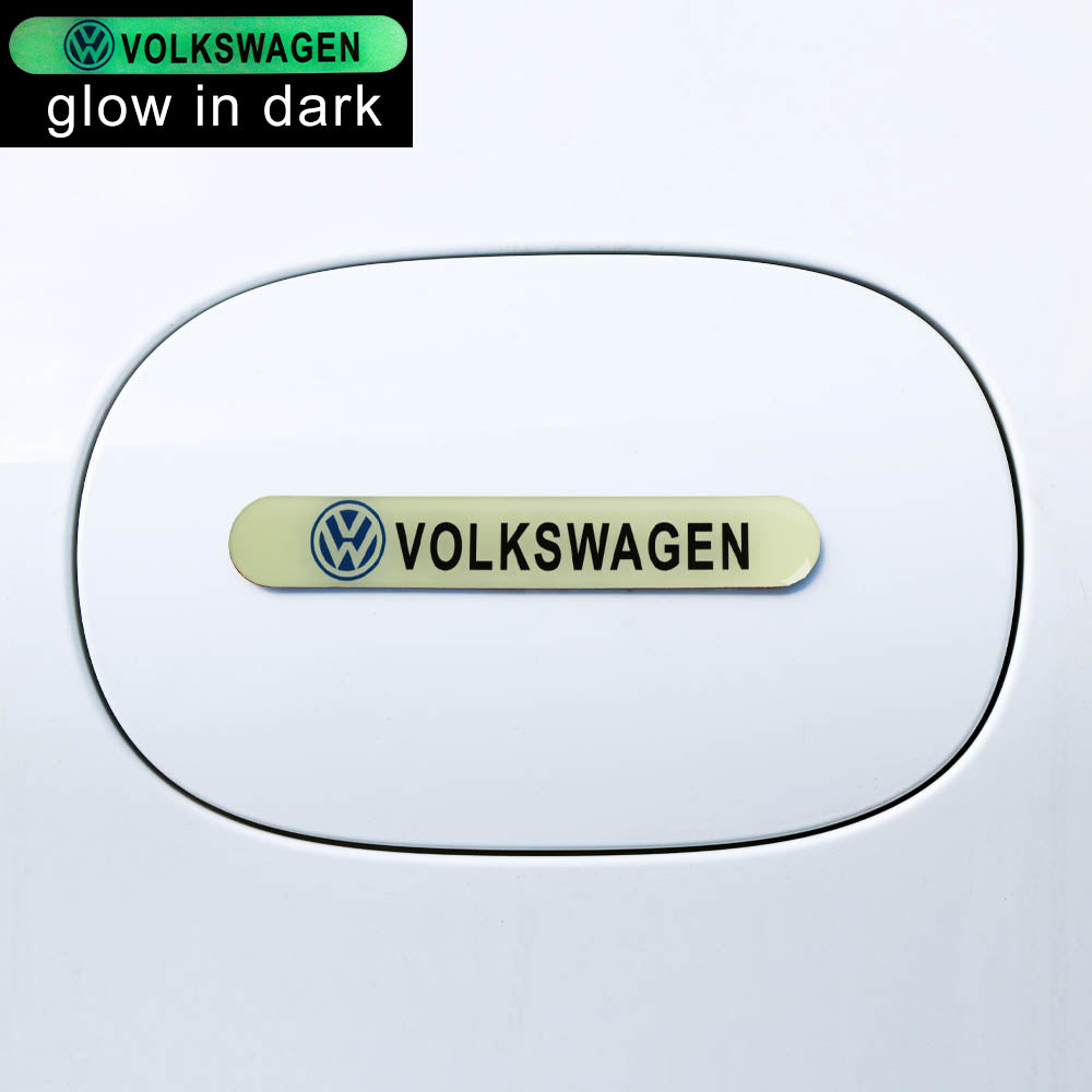 Brand New 2PCS VOLKSWAGEN Glows in Dark Green Car Trunk Side Fenders Door Badge Scratch Guard Sticker