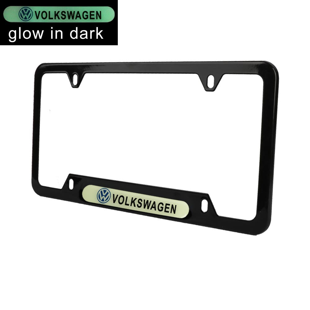 Brand New Universal 2PCS VOLKSWAGEN Black Metal License Plate Frame