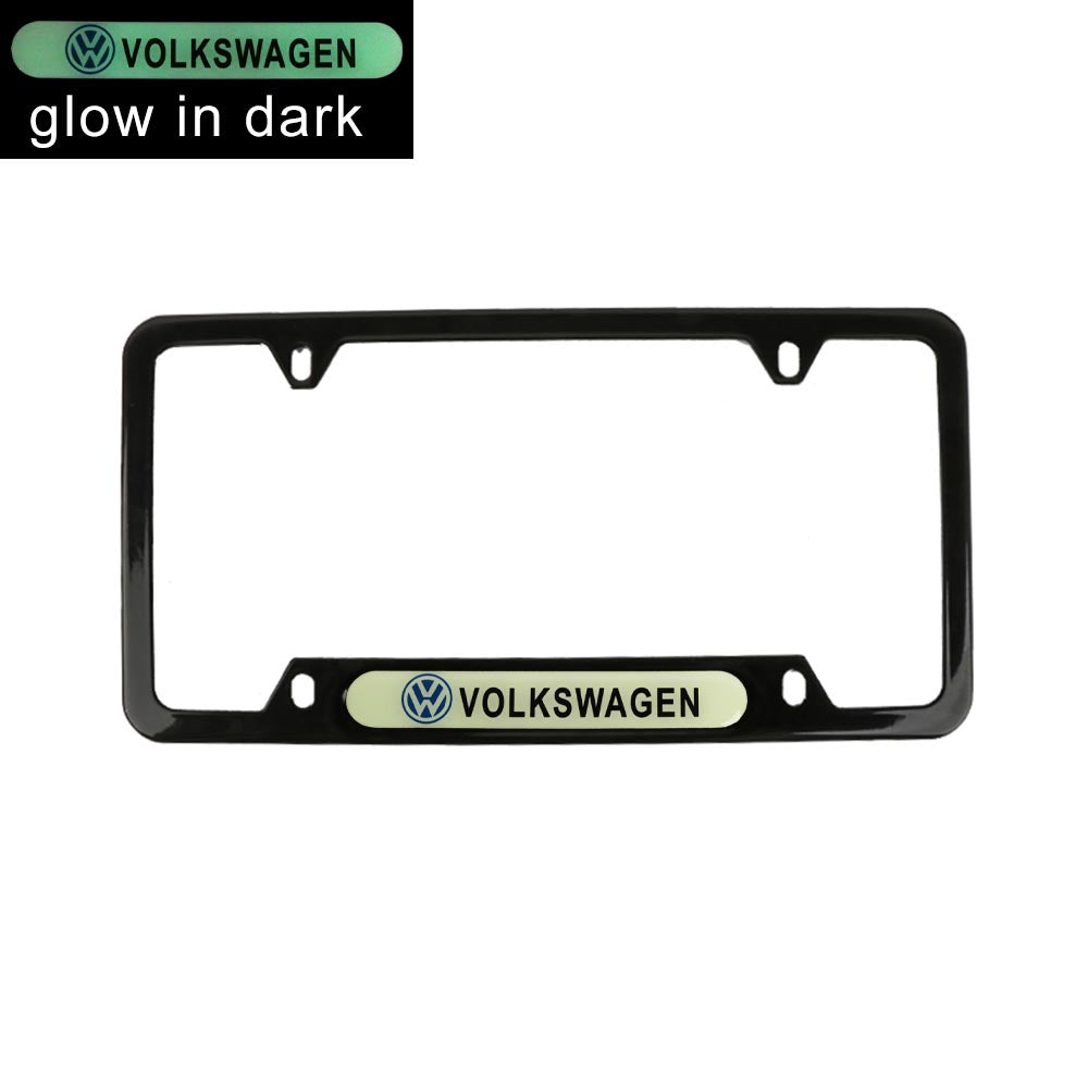 Brand New Universal 2PCS VOLKSWAGEN Black Metal License Plate Frame