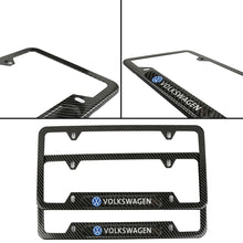 Load image into Gallery viewer, Brand New Universal 2PCS Volkswagen Carbon Fiber Look Metal License Plate Frame