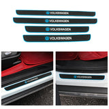 Brand New 4PCS Universal Volkswagen Blue Rubber Car Door Scuff Sill Cover Panel Step Protector