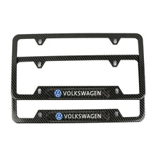 Load image into Gallery viewer, Brand New Universal 2PCS Volkswagen Carbon Fiber Look Metal License Plate Frame