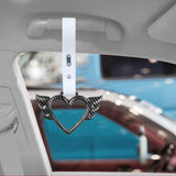 Brand New Angel Wing Heart Carbon Fiber JDM TSURIKAWA Ring Subway Train Bus Handle White Strap Charm Drift