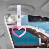 Brand New Double Color Heart Love Dark Pink JDM TSURIKAWA Ring Subway Train Bus Handle White Strap Charm Drift