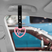 Load image into Gallery viewer, Brand New Heartbeats Pink JDM TSURIKAWA Ring Subway Train Bus Handle Black Strap Charm Drift