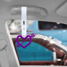 Load image into Gallery viewer, Brand New Arrow Heart Love Purple JDM TSURIKAWA Ring Subway Train Bus Handle White Strap Charm Drift