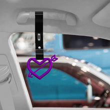 Load image into Gallery viewer, Brand New Arrow Heart Love Purple JDM TSURIKAWA Ring Subway Train Bus Handle Black Strap Charm Drift