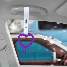 Load image into Gallery viewer, Brand New Drip Heart Purple JDM TSURIKAWA Ring Subway Train Bus Handle White Strap Charm Drift