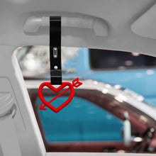 Load image into Gallery viewer, Brand New Arrow Heart Love Red JDM TSURIKAWA Ring Subway Train Bus Handle Black Strap Charm Drift