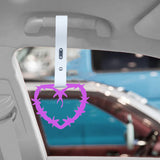 Brand New Barbed Wire Heart Purple JDM TSURIKAWA Ring Subway Train Bus Handle White Strap Charm Drift