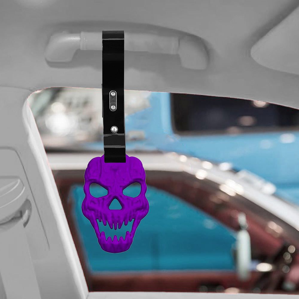 Brand New Skull Head Purple JDM TSURIKAWA Ring Subway Train Bus Handle Black Strap Charm Drift