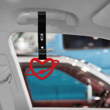 Load image into Gallery viewer, Brand New Space Heart Red JDM TSURIKAWA Ring Subway Train Bus Handle Black Strap Charm Drift