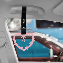 Load image into Gallery viewer, Brand New Barbed Wire Heart Pink JDM TSURIKAWA Ring Subway Train Bus Handle Black Strap Charm Drift