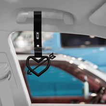 Load image into Gallery viewer, Brand New Arrow Heart Love Black JDM TSURIKAWA Ring Subway Train Bus Handle Black Strap Charm Drift