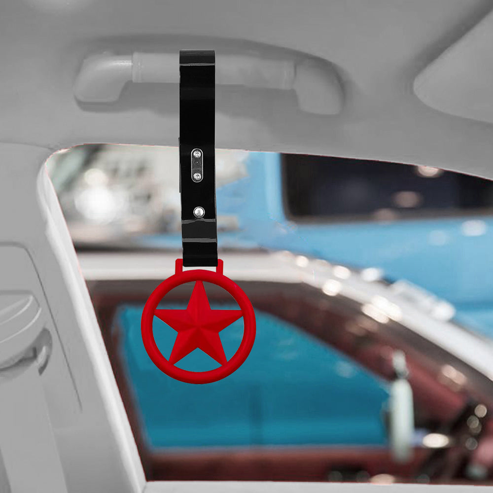 Brand New Round Star Red JDM TSURIKAWA Ring Subway Train Bus Handle Black Strap Charm Drift