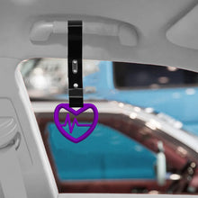 Load image into Gallery viewer, Brand New Heartbeats Purple JDM TSURIKAWA Ring Subway Train Bus Handle Black Strap Charm Drift