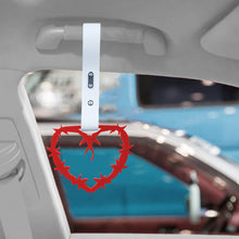 Load image into Gallery viewer, Brand New Barbed Wire Heart Red JDM TSURIKAWA Ring Subway Train Bus Handle White Strap Charm Drift