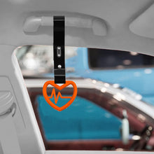 Load image into Gallery viewer, Brand New Heartbeats Orange JDM TSURIKAWA Ring Subway Train Bus Handle Black Strap Charm Drift