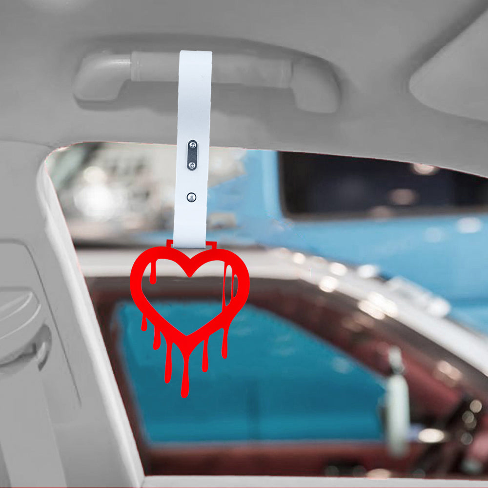 Brand New Drip Heart Red JDM TSURIKAWA Ring Subway Train Bus Handle White Strap Charm Drift