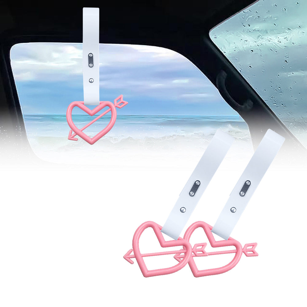 Brand New Arrow Heart Love Pink JDM TSURIKAWA Ring Subway Train Bus Handle White Strap Charm Drift