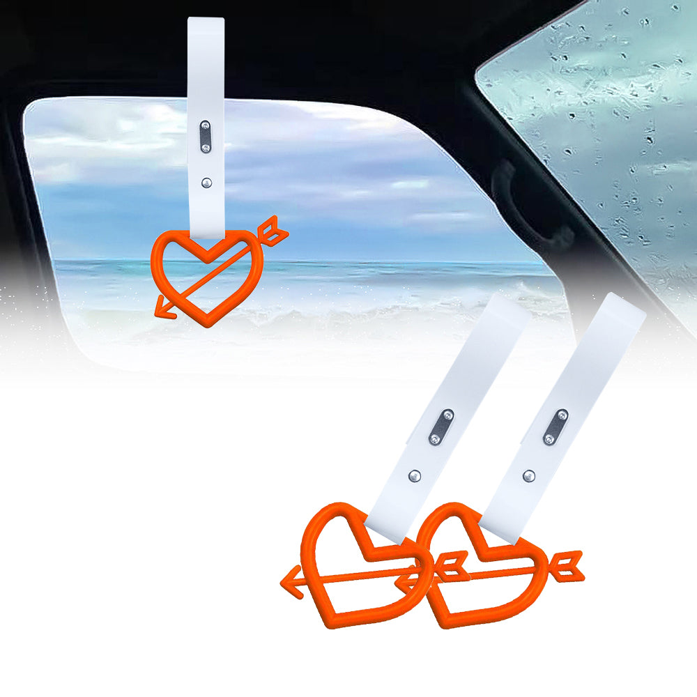 Brand New Arrow Heart Love Orange JDM TSURIKAWA Ring Subway Train Bus Handle White Strap Charm Drift