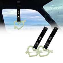 Load image into Gallery viewer, Brand New Arrow Heart Love Glow in Dark Green JDM TSURIKAWA Ring Subway Train Bus Handle Black Strap Charm Drift