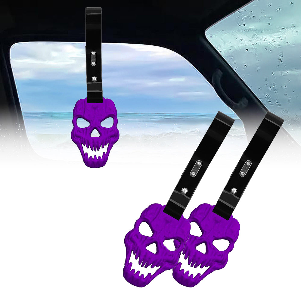 Brand New Skull Head Purple JDM TSURIKAWA Ring Subway Train Bus Handle Black Strap Charm Drift