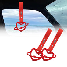 Load image into Gallery viewer, Brand New Space Heart Red JDM TSURIKAWA Ring Subway Train Bus Handle Red Strap Charm Drift