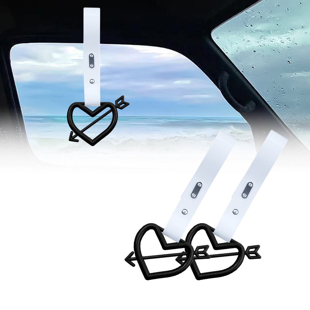 Brand New Arrow Heart Love Black JDM TSURIKAWA Ring Subway Train Bus Handle White Strap Charm Drift