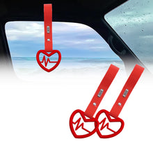 Load image into Gallery viewer, Brand New Heartbeats Red JDM TSURIKAWA Ring Subway Train Bus Handle Red Strap Charm Drift