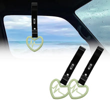 Load image into Gallery viewer, Brand New Heartbeats Glow In Dark Green JDM TSURIKAWA Ring Subway Train Bus Handle Black Strap Charm Drift