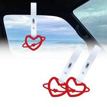 Load image into Gallery viewer, Brand New Space Heart Red JDM TSURIKAWA Ring Subway Train Bus Handle White Strap Charm Drift