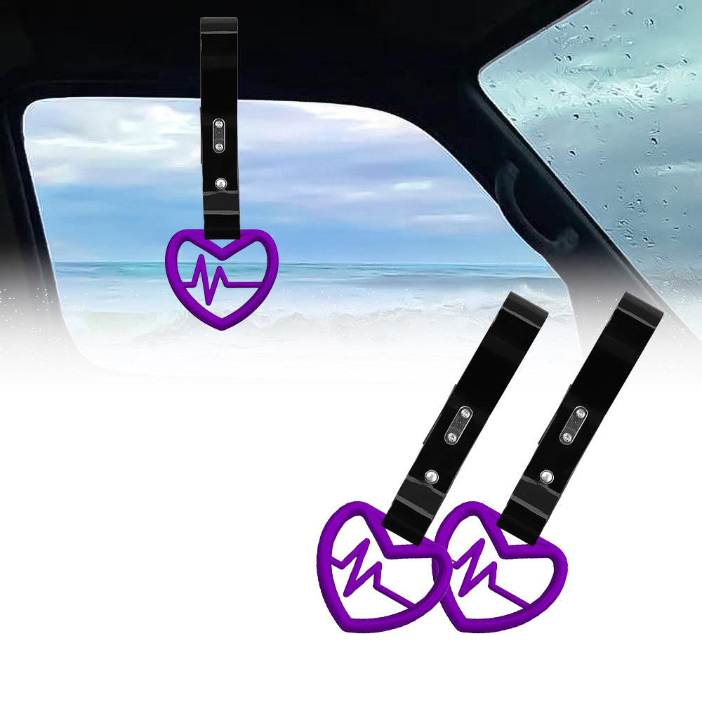 Brand New Heartbeats Purple JDM TSURIKAWA Ring Subway Train Bus Handle Black Strap Charm Drift