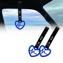 Load image into Gallery viewer, Brand New Heartbeats Blue JDM TSURIKAWA Ring Subway Train Bus Handle Black Strap Charm Drift