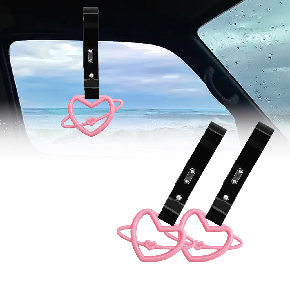 Brand New Space Heart Pink JDM TSURIKAWA Ring Subway Train Bus Handle Black Strap Charm Drift