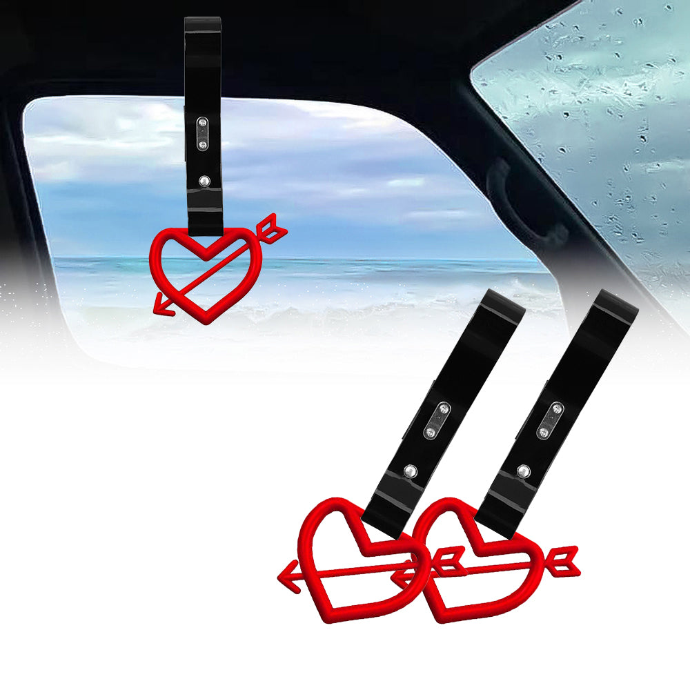 Brand New Arrow Heart Love Red JDM TSURIKAWA Ring Subway Train Bus Handle Black Strap Charm Drift