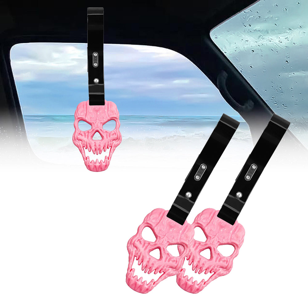 Brand New Skull Head Pink JDM TSURIKAWA Ring Subway Train Bus Handle Black Strap Charm Drift