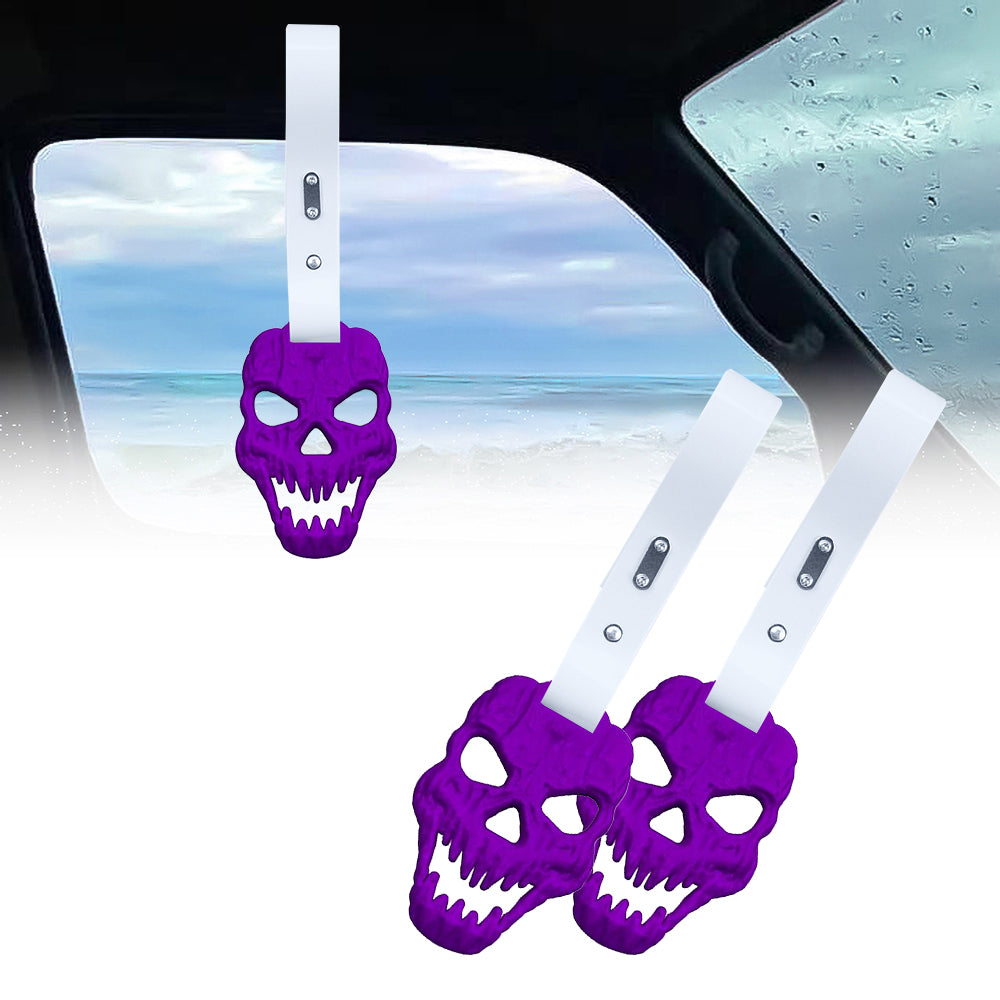 Brand New Skull Head Purple JDM TSURIKAWA Ring Subway Train Bus Handle White Strap Charm Drift