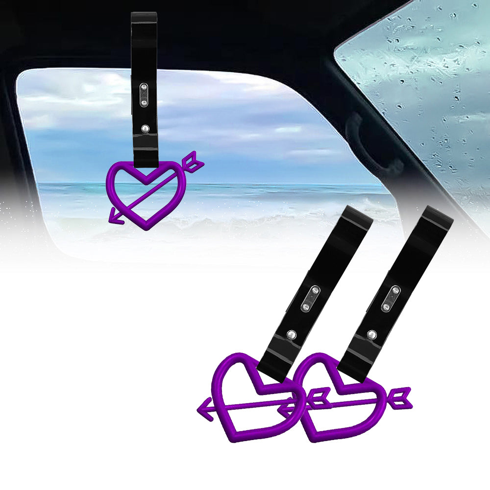 Brand New Arrow Heart Love Purple JDM TSURIKAWA Ring Subway Train Bus Handle Black Strap Charm Drift