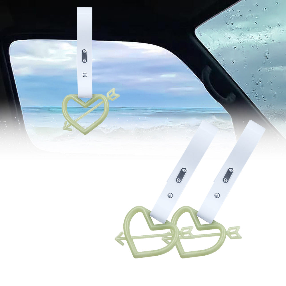 Brand New Arrow Heart Love Glow in Dark Green JDM TSURIKAWA Ring Subway Train Bus Handle White Strap Charm Drift