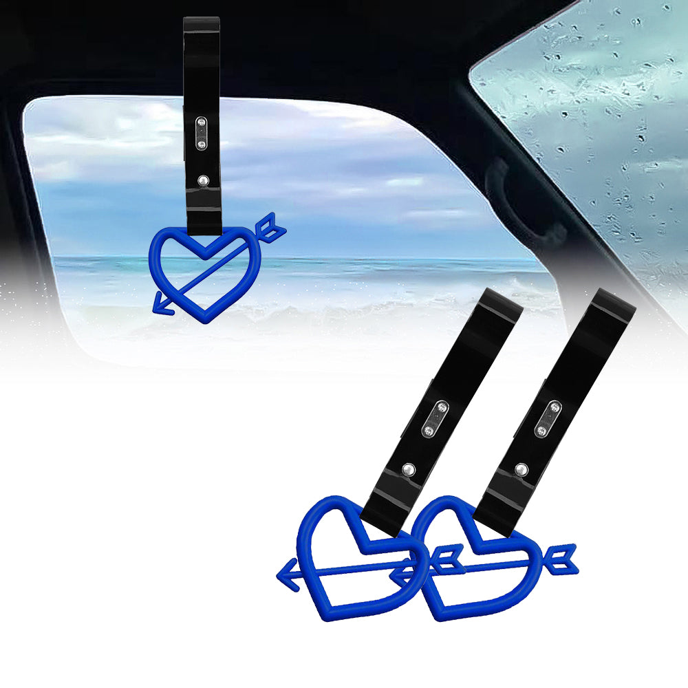 Brand New Arrow Heart Love Blue JDM TSURIKAWA Ring Subway Train Bus Handle Black Strap Charm Drift