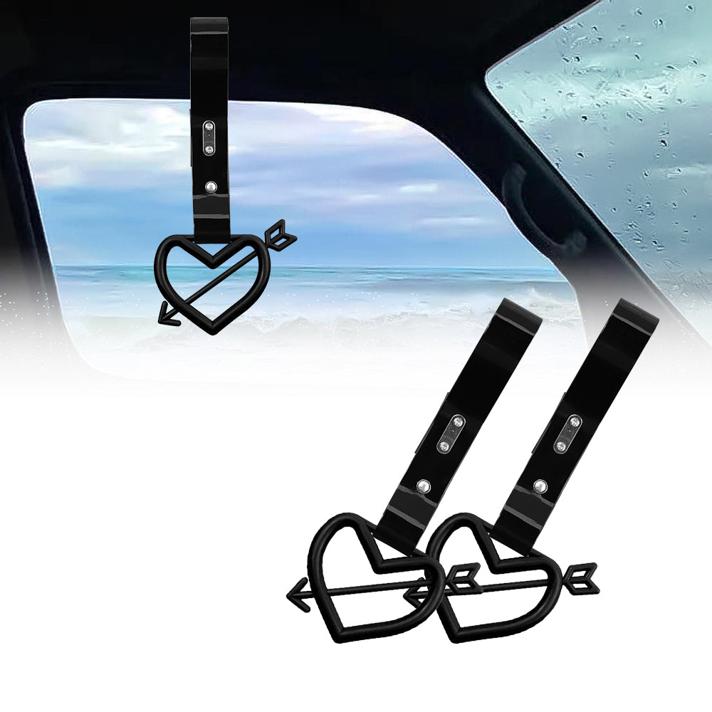 Brand New Arrow Heart Love Black JDM TSURIKAWA Ring Subway Train Bus Handle Black Strap Charm Drift