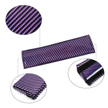 Load image into Gallery viewer, Brand New Universal 2PCS Purple Carbon Fiber Look Car Seat Belt Covers Shoulder Pad