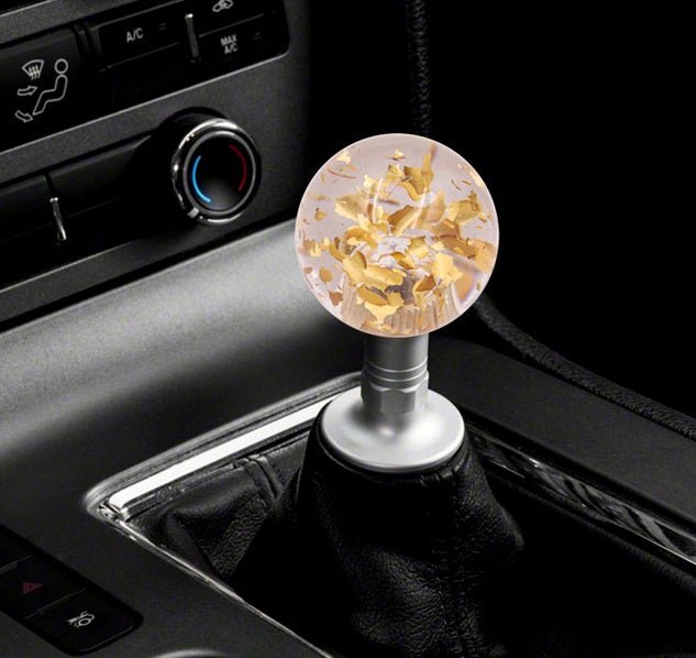 BRAND NEW Manual Gear Crystal Yellow Glitter Round Ball Shift Knob Shifter Universal M8 M10 M12