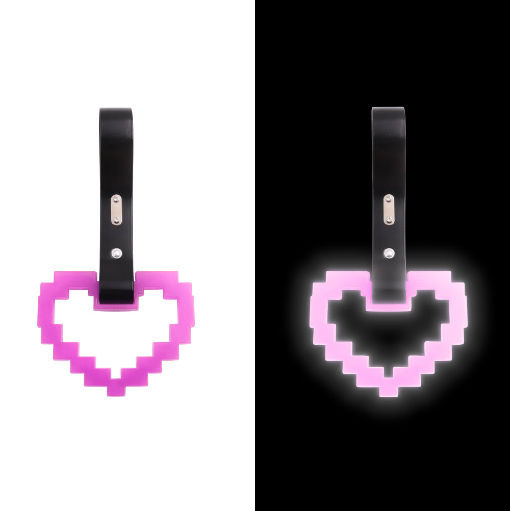 Brand New Minecraft Heart Purple (Glows in the Dark) JDM TSURIKAWA Ring Subway Train Bus Black Handle Strap Charm Drift