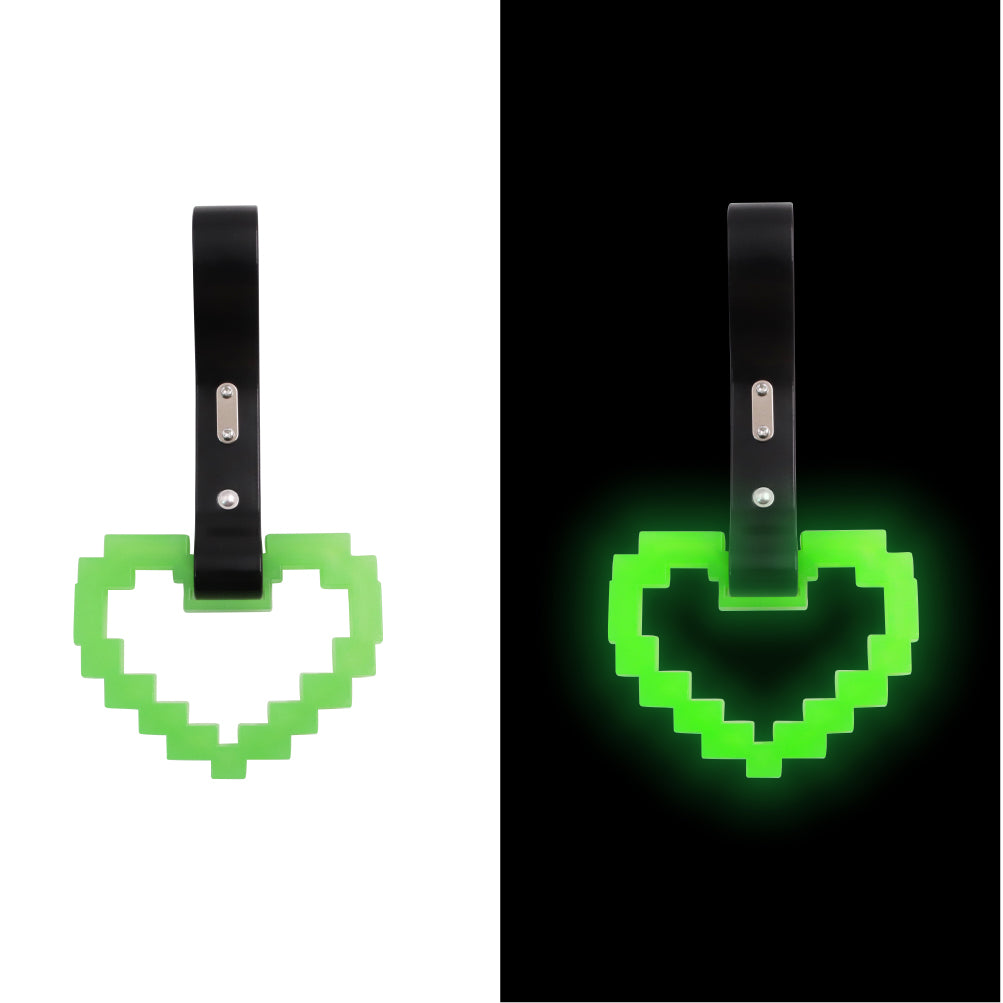 Brand New Minecraft Heart Green (Glows in the Dark) JDM TSURIKAWA Ring Subway Train Bus Black Handle Strap Charm Drift