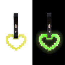 Load image into Gallery viewer, Brand New Minecraft Heart Yellow (Glows in the Dark) JDM TSURIKAWA Ring Subway Train Bus Black Handle Strap Charm Drift